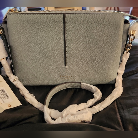 Radley London Hillgate Place Soft Gray Leather/Chain Crossbody W/ Dust Bag NWT - Picture 7 of 16